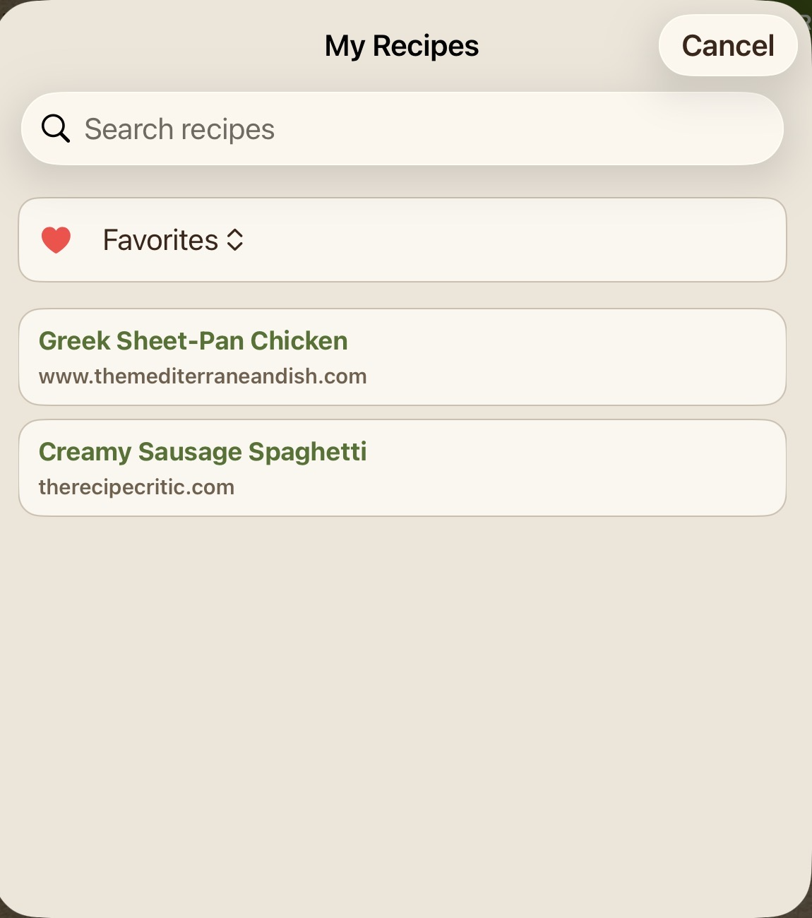 Using Favorites