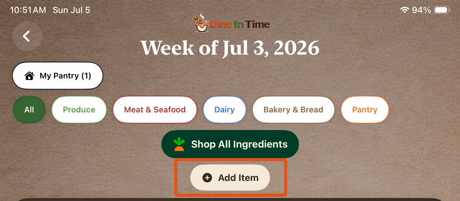 Grocery List Manual