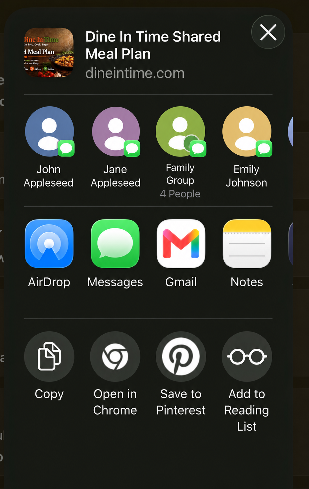 Share Plan iOS